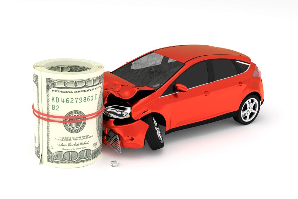 The money symbolizes how expensive it is to get in a car crash, which makes understanding auto insurance deductibles important.